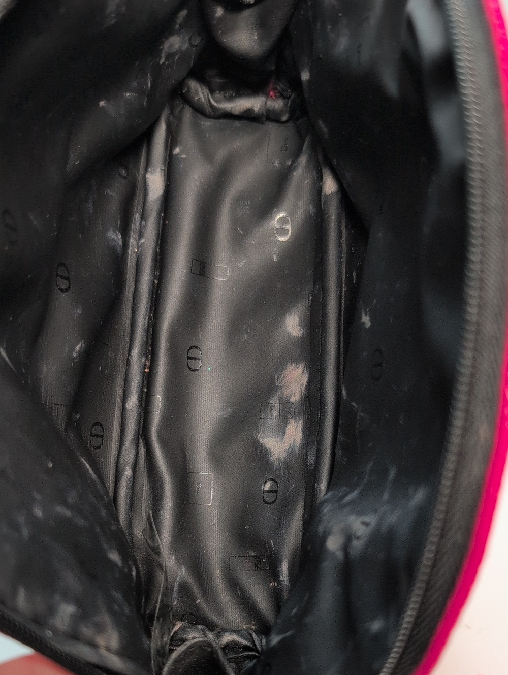 Dior Hot Pink Textured Cosmetic Pouch Accessory Makeup Bag - Picture 9 of 10